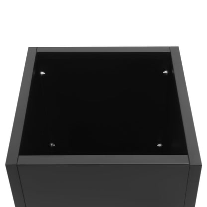 Titunjian Metal Planter Box Rectangular Planter Outdoor Planter Box with Drainage Hole Flower Box Span Divider Large Plant Pot for Balcony Patio Yard Garden (Black, 16 x 16 x 30 Inch)