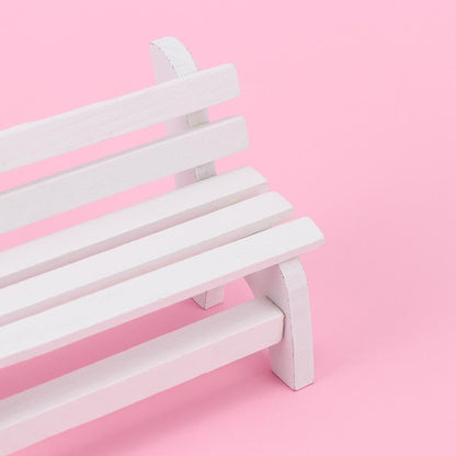 Leadigol 2 PCS Miniature Wooden Bench, Mini Furniture Bench Chair Figurines Miniature Landscape Ornament Art DIY Craft Ornament for Photobooth Props Home Decor