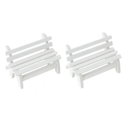 Leadigol 2 PCS Miniature Wooden Bench, Mini Furniture Bench Chair Figurines Miniature Landscape Ornament Art DIY Craft Ornament for Photobooth Props Home Decor