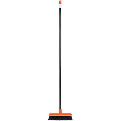 Deck Brush with Long Handle, Stiff Bristle Floor Scrub Broom, 55'' Outdoor Scrubber Remove Dirt, Leaves, Snow on Carpet, Patios, Garage, Concrete