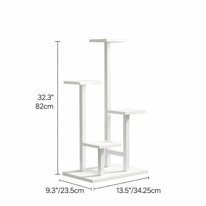 Kikbo 4-Tier Plant Stand Indoor, Tall Metal Plant Shelf for Multiple Plants, Corner Flower Pot Stand for Living Room, Balcony, Bedroom, Space Saving Plant Rack, White