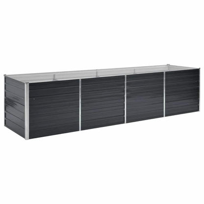 Galvanized Steel Raised Garden Bed, Anthracite Metal Planter Box for Outdoor Plants, 126 x 31.5 x 30.3 inch Rectangular, Durable Garden Beds for Vegetables, Herbs, Flowers Gardening Accessories