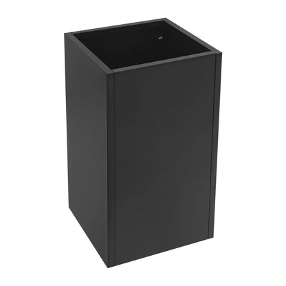 Titunjian Metal Planter Box Rectangular Planter Outdoor Planter Box with Drainage Hole Flower Box Span Divider Large Plant Pot for Balcony Patio Yard Garden (Black, 16 x 16 x 30 Inch)