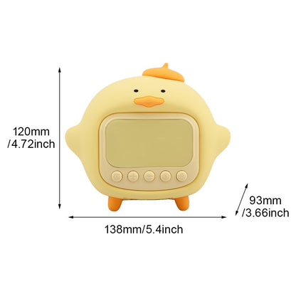 LVOERTUIG Cute Duck Alarm Clock for Kids, Digital Clock, Night Light, Children's Wake Up Lamp, Silicone Rechargeable Alarm Clock Lamp for Bedroom Decor, Birthday Gift (Yellow)