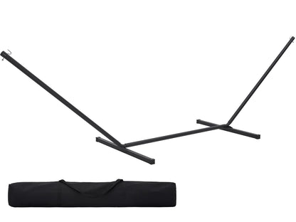 SUPERJARE 12 FT Hammock Stand Only, 450 lbs Capacity Heavy Duty Steel Hammock Stand, Portable Carrying Bag, 2 Person, Rust-Resistant Finish, Perfect for Patio, Camping, Indoor, Outdoor - Black
