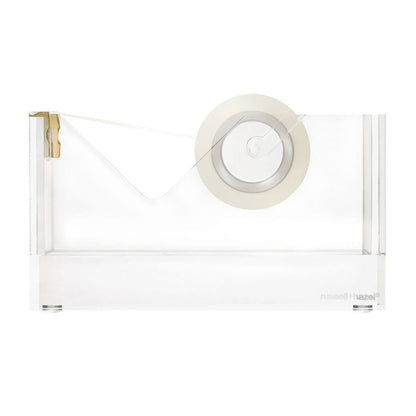 russell+hazel Acrylic Tray Bundle, Office Supplies, with Bloc Tray, Tape Dispenser, Mini Collator, 3 Pieces