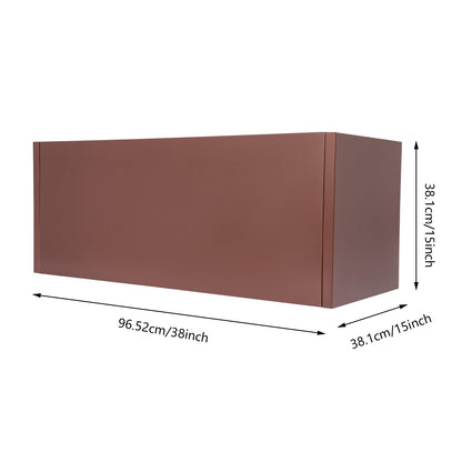 LIYABIN 38'' Large Planter Box, Steel Rectangular Elevated Plant Container with Drainage Holes Rustproof & Heavy Duty for Outdoor Modern, Patio, Balcony, Yard & Indoor Greenery (Brown)