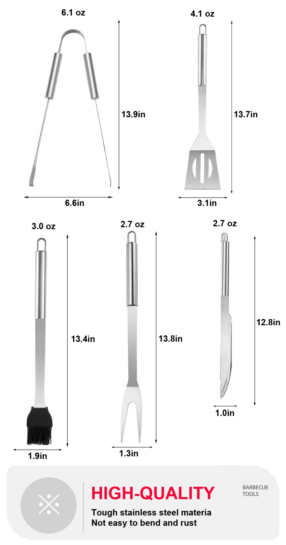 BBQ Grill BBQ Accessories, Stainless Steel Grill Tools Grilling Accessories Grill Set Barbecue Grill Accessories for Outdoor Grill, BBQ Tools Grill Utensils Grilling Tools