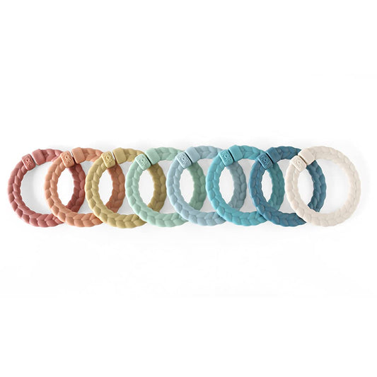 Itzy Ritzy Linking Ring Set – Set of 8 Braided, Rainbow-Colored Versatile Linking Rings – Attach to Baby's Car Seat, Stroller & Activity Gym to Keep Toys Nearby – Rainbow