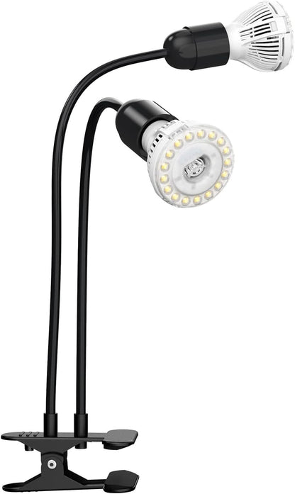 SANSI LED Grow Lights for Indoor Plants, 300W Full Spectrum Gooseneck Clamp Grow Lamp, 20W Power Plant Light with High PPFD for Seeding, Lifetime Free Bulb Replacement Plant Lights for Indoor, 2 Head