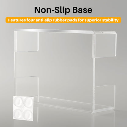 Yncotte Acrylic Sticky Note Holder, 4x6 Inch Clear Dual Notepad Holder Dispenser with Triple Openings Non-Slip Rubber, Sticky Note Dispenser Memo Holder Case for Desk Office School Supplies(No Pads)