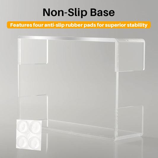 Yncotte Acrylic Sticky Note Holder, 4x6 Inch Clear Dual Notepad Holder Dispenser with Triple Openings Non-Slip Rubber, Sticky Note Dispenser Memo Holder Case for Desk Office School Supplies(No Pads)