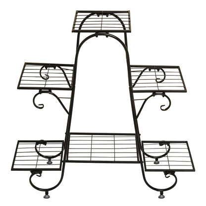 Cre Cra 6 Tier Plant Stand Metal Flower Pot Holder Plant Display Stand Indoor Outdoor Patio Flower Shelves Plant Rack