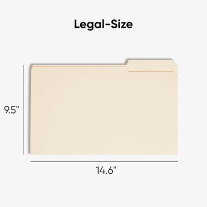 Smead File Folder, 1/3-Cut Tab, Assorted Positions, Legal Size, Manila, 100 per Box (15330)