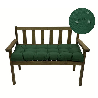 SEAHOME Waterproof Indoor/Outdoor Garden Bench Seat Cushions,Tufted Loveseat Cushion for Patio Furniture,Swing, Wicker, Garden Bench, Indoor, Shoe Storage, Window (51.1 X 19.6 Inch, Dark Green)
