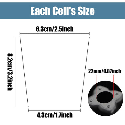 RooTrimmer 2.5 inch Square Pots 3.5 inch Deep 20 Cell Seedling Trays with Water Collection Nursery Trays (15"x11"x3") for Seeds Starting and Transplanting(5 Sets)