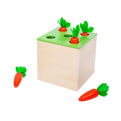 4 in 1 Montessori Play Kit Box - Cotton Swab Board, Coin Box, Carrot Harvest Game, Matchstick Color Drop Game Montessori Toys for Babies 6-12 Months, 1 Year, 2 Year