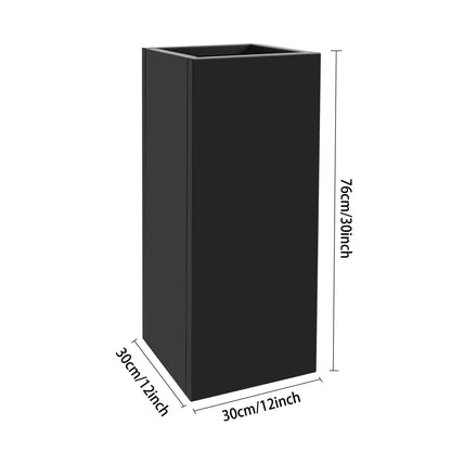 Tall Metal Planter with Removable Inner Shelf, Steel Raised Garden Bed in Black, Heavy Duty Freestanding Flower Box for Indoor Outdoor, Large Plant Container for Patio Balcony, 30 Inch Tall