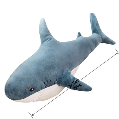 XIYUAN 39.3-Inch SharkPlush Toy Giant SharkStuffed Animal Soft SharkPillow Cushion Shark Plush Pillow Chubby Stuffed Shark Toy Bedtime Gift Throw Pillow for Home Room Décor Kids