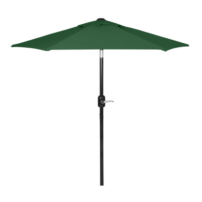 Punchau 6 Ft Outdoor Patio Umbrella, Easy Open/Close Crank and Push Button Tilt Adjustment - Hunter Green Market Umbrellas