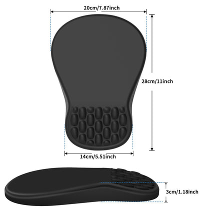 YIWEI Ergonomic Mouse Pad with Wrist Support - Gel Memory Foam Mouse Mat for Computer Keyboard & Laptop - Non-Slip Base, Pain Relief for Home Office & Gaming - Black