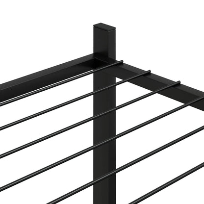 BUKSCYJS Black Powder-coated Iron Flower Stand with 5 Shelves, Medium Plant Display Rack for Indoor Outdoor Use, Space Saving Corner Design for Living Room Balcony, Durable Metal
