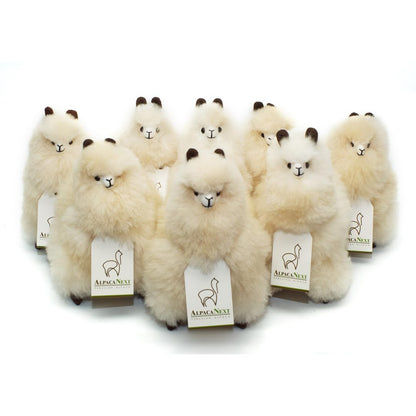 AlpacaNext Alpaca Stuffed Animal – 9 inch. Cute, Soft and Cuddly Alpaca Plush Toy Handcrafted on Real Alpaka Natural Fur (9 inches, Beige)