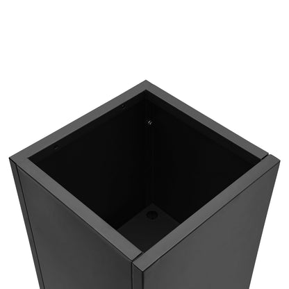 Synaiolma Tall Outdoor/Indoor Planter Box, 30in H Rectangular Large Flowerpot, Tall Metal Planter Box with Drainage Hole for Indoor Outdoor Deck Porch Garden Home Patio Front Door.