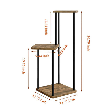 AZERPIAN 3 Tier Plant Stand Indoor Metal Plant Shelf for Multiple Plants Corner Flower Holders for Living Room Balcony Bedroom Patio Garden, Black (Black, 3 tier)