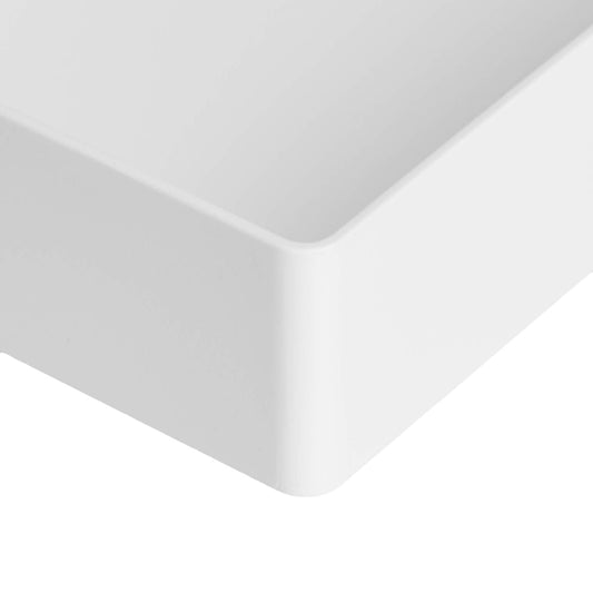 Amazon Basics Rectangular Plastic Desk Organizer Bundle, 3 Pieces Letter Tray/Accessory Tray, White