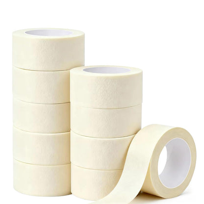 HALFOPM Masking Tape 2 Inch Wide, 10 Rolls Bulk Pack (550 Yards Total) - White Painter Tape for Sharp Paint Lines, Art & General Use