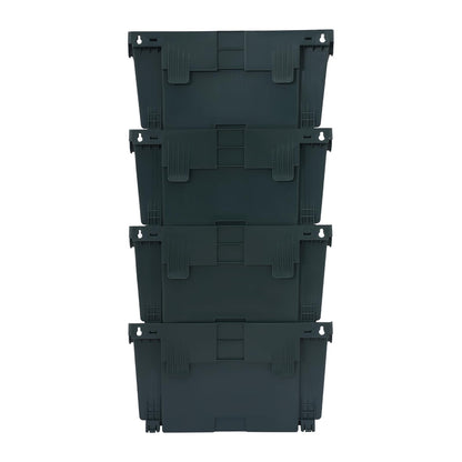Liffshsy Vertical Wall Planter, Wall-Mounted Living Garden Planter with 16 Plastic Pots Stackable Wall Hanging Flower Pot Clasp Design for Vegetables Flowers (Army Green 16)