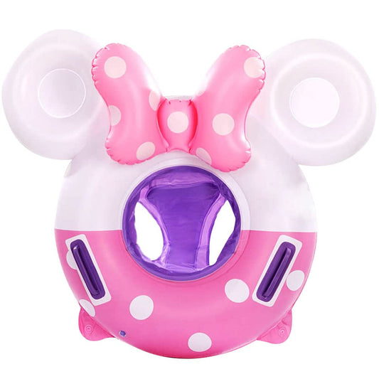 New Baby Swimming Pool Floats for Toddler Kids 8-48 Months Under 44lb, Inflatable Swim Ring Water Raft with Seat and Handle for Summer Beach Outdoor Children Infant Bath Toys (Pink & White Mouse)