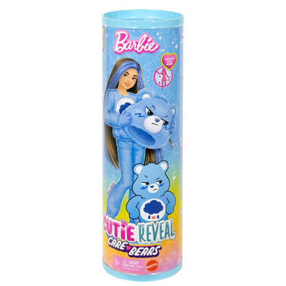 Barbie Cutie Reveal Care Bears Series Doll & Accessories Set with Grumpy Bear Costume & 10 Surprises Including Color Change & Mini Bear