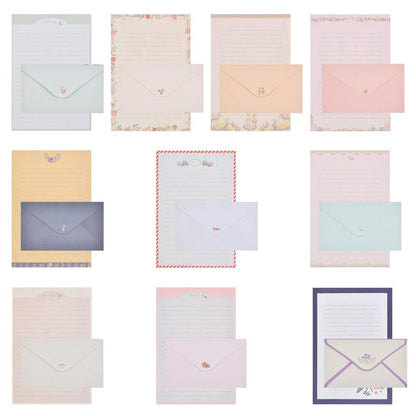 Stationery Letter Paper and Envelopes Set, 60 Sheets Cute Letter Writing Paper & 30 Lovely Envelopes, 10 Different Flora and Fauna Printed Design, Double-sided Printing, A5 Size