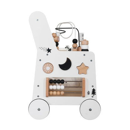 Wooden Baby Walker Activity Cubes,Baby Push Walker Toy for Toddler, 5in1 Montessori Learning&Educational Toys for 1+ Year Old Boy Girl | Sorting&Stacking | Bead Mazes and Counting Toys