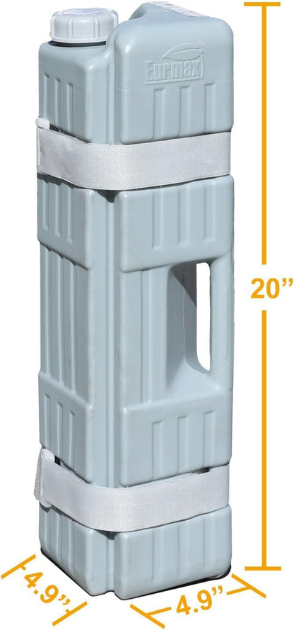 Eurmax USA 4-Pack Universal Upgraded Commercial Canopy Weights - Leg Weight Bottles for Pop Up Canopy Tents,Gazebos&Shelters - Easy Wrap-Around Hook&Loop Installation,Multi-Fill:Water,Sand,Gravel&More