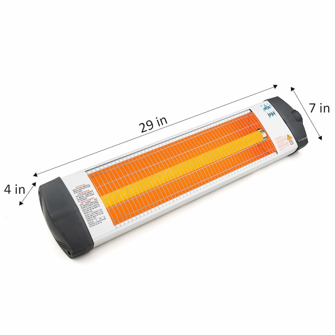 Econat C-15 Infrared Electric Wall Heater 1500W, Adjustable Thermostat, Quiet Targeted Heat, Indoor & Outdoor Use — 2 Pack