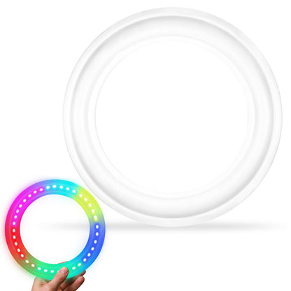 Dilabnba Flying Ring Disc Toy LED Light Beach Backyard Camping Sports Play Soft Discs Outdoor Tossing Toy Christmas Birthday Gift for Teens Boys Kids Adults, Lost Mode, 9.8''/200g