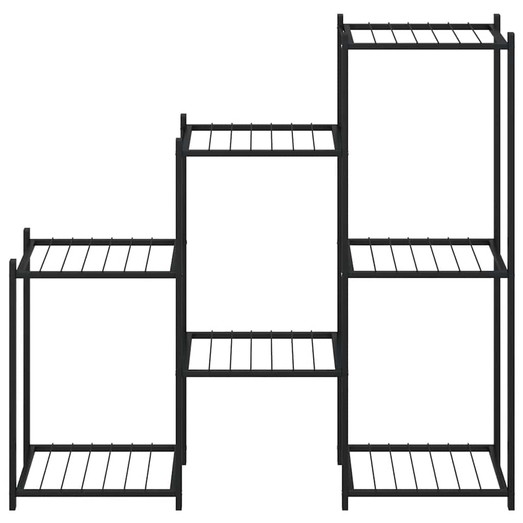 FMPGJLYH 5-Tier Metal Flower Stand, Indoor Outdoor Plant Shelf for Corner, Black Iron Display Rack for Living Room Balcony, Modern Multi-Tiered Succulent Organizer