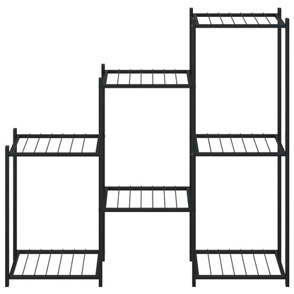 FMPGJLYH 5-Tier Metal Flower Stand, Indoor Outdoor Plant Shelf for Corner, Black Iron Display Rack for Living Room Balcony, Modern Multi-Tiered Succulent Organizer