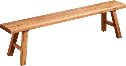 CANYIHB Front Entryway Bench Indoor Hallway Bedroom End of Bed Farm House Rustic Dining Table Vintage Narrow Noodle Bench Solid Wood (L 31.5″x10.2″W x 17.7″H)
