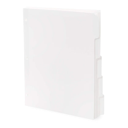 Blue Summit 3 Ring Binder Dividers with Tabs, Reinforced Edge, 1/5 Cut, Letter Size, 5 Tab Dividers for 3 Ring Binder Bulk, White, 20 Sets, 100 Pack