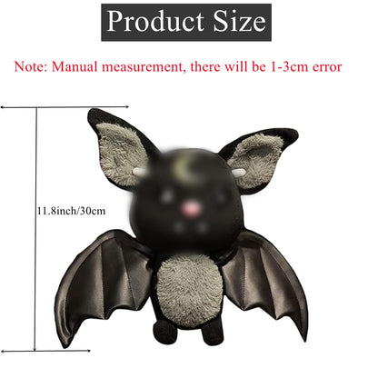 NatureMan Bat Plush Stuffed Animal Toys,Halloween Black Bat Decor Soft Hugging Plush Doll Toy Gifts,for Kids Birthday, Halloween, Christmas (Black,11.8inch)