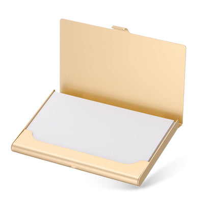 PATIKIL Bling Alloy Business Card Holder, 2Pcs Rhinestone Name Credit Card Organizer Bling Pocket Display for Women Office Exhibition, Gold Tone
