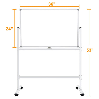 BSTPCOO Double-Sided Dry Erase Board with Stand 36"x24", Magnetic Mobile White Board Rolling Whiteboard on Wheels Drawing whiteboard with Stand for Kids & Adults, 2 Eraser, 10 Markers, 12 Magnets