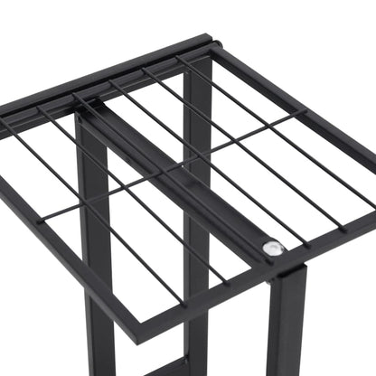 Qnhdfrt 4 Tier Black Metal Plant Stand Indoor Outdoor for Plants Flowers Decor Rectangular Powder Coated Steel Space Saving Shelf, for Living Room Balcony Garden Patio