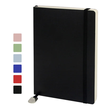 WETLOTE A5 Journal Notebook，Soft Cover - 5.6"x8.25" Line/Grid/Blank, 208 Pages, Soft Leather Journal for Home, Work & School(black,blank)