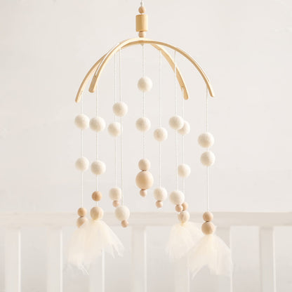 Baby Mobile 100% Felt Ball Bed Bell Mobile Crib Jewelry Creative Pendant Toy Wooden Wind Chime Nursery Decoration