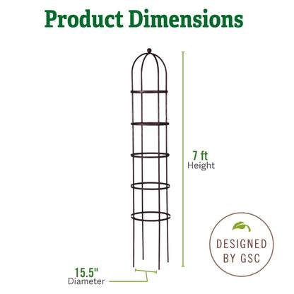 Gardener's Supply Company 7 Foot Tall Garden Obelisk | Sturdy Steel Jardin Trellis Support | for Climbing Plants, Vines, Clematis & Flowers - 15-1/2"D x 84" H